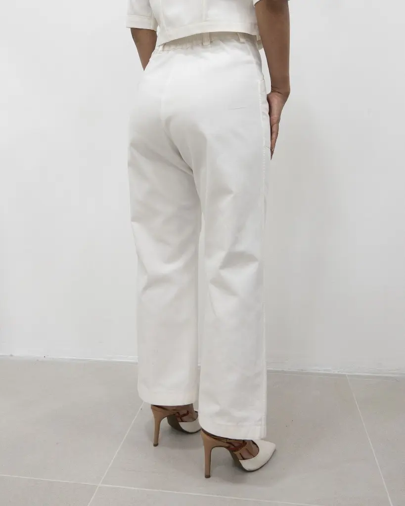 Pantalón marfil - confeccionado en algodón - colección SABANA - 1.webp